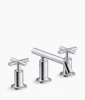 Kohler Purist Widespread bathroom sink faucet with Cross handles, 1.2 gpm – Polished Chrome