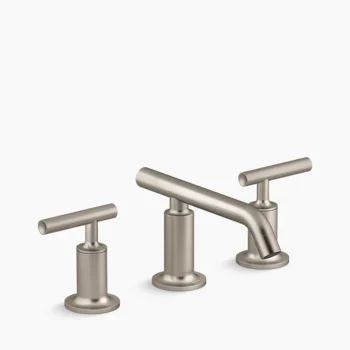 Kohler Purist Widespread bathroom sink faucet with Lever handles, 1.2 gpm - Vibrant Brushed Nickel