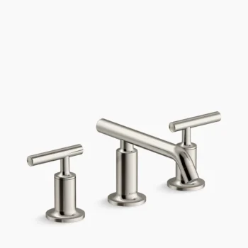Kohler Purist Widespread bathroom sink faucet with Lever handles, 1.2 gpm - Vibrant Polished Nickel