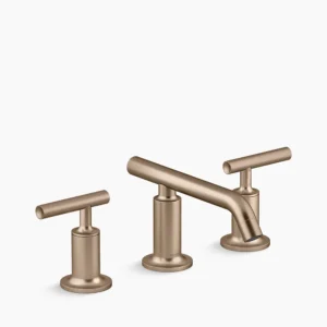 Kohler Purist Widespread bathroom sink faucet with Lever handles, 1.2 gpm – Vibrant Brushed Bronze