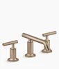 Kohler Purist Widespread bathroom sink faucet with Lever handles, 1.2 gpm – Vibrant Brushed Bronze