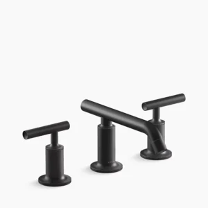 Kohler Purist Widespread bathroom sink faucet with Lever handles, 1.2 gpm – Matte Black