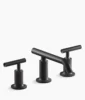 Kohler Purist Widespread bathroom sink faucet with Lever handles, 1.2 gpm – Matte Black