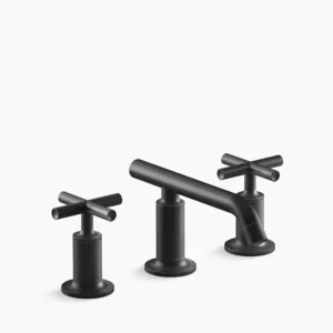 Kohler Purist Widespread bathroom sink faucet with Cross handles, 1.2 gpm – Matte Black