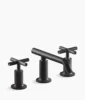 Kohler Purist Widespread bathroom sink faucet with Cross handles, 1.2 gpm – Matte Black
