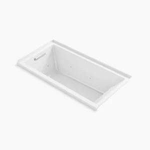 Kohler Underscore 60″ x 30″ drop-in/alcove heated whirlpool bath, left drain – White