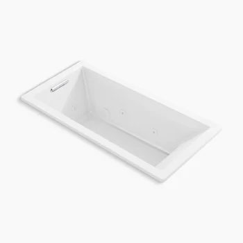 Kohler Underscore 66" x 32" drop-in heated whirlpool bath - White