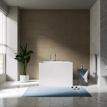 Kohler Stillness‚ Soak 46" x 46" freestanding bath - Honed White - Image 5