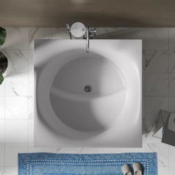 Kohler Stillness‚ Soak 46" x 46" freestanding bath - Honed White - Image 4