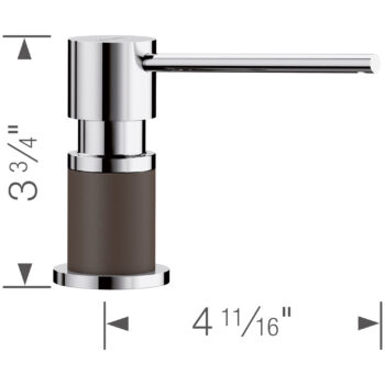 Blanco Lato Soap Dispenser - Chrome/Café - Image 3