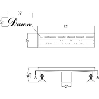 Dawn® Amazon River Series - Linear Shower Drain 12"L In Polished satin - Image 2