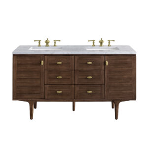 Amberly 60" Double Vanity, Mid-Century Walnut