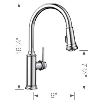 Blanco Empressa High Arc Pull-Down Dual-Spray Kitchen Faucet 1.5 GPM - Chrome - Image 5