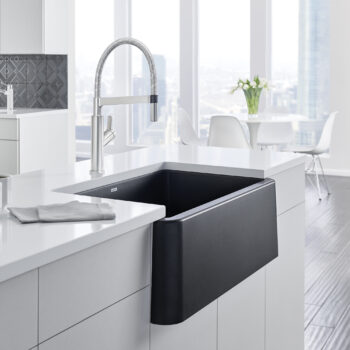 Blanco Ikon SILGRANIT 33" Single Bowl Apron-Front Farmhouse Sink - Anthracite - Image 2