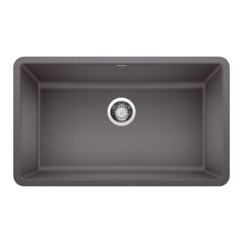 Blanco Precis SILGRANIT 30" Single Bowl Undermount Kitchen Sink - Cinder