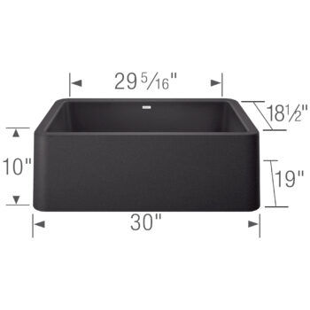 Blanco Ikon SILGRANIT 30" Single Bowl Apron-Front Farmhouse Sink - Anthracite - Image 10