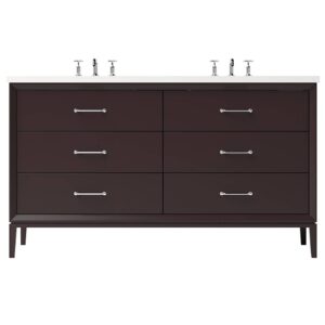 Vander 72″ Alexandra Double Drawer Bath Vanity In Dark Basalt