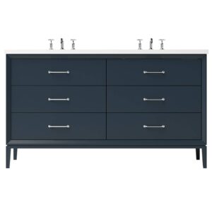 Vander 72″ Alexandra Double Drawer Bath Vanity In Hague Blue