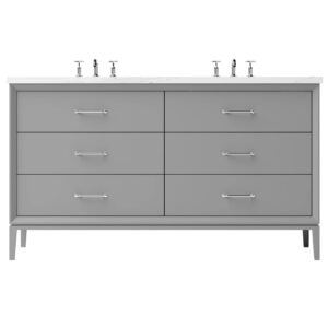 Vander 72″ Alexandra Double Drawer Bath Vanity In Platinum Gray