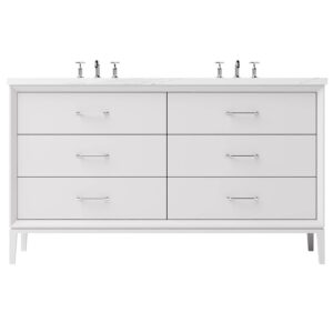 Vander 72″ Alexandra Double Drawer Bath Vanity In Strong White