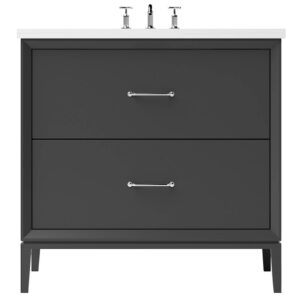 Vander 42″ Alexandra Two-Drawer Single Bath Vanity In Off Black
