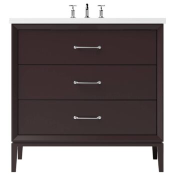 Vander 42" Alexandra Three-Drawer Single Bath Vanity In Dark Basalt