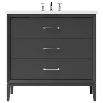 Vander 42" Alexandra Three-Drawer Single Bath Vanity In Off Black