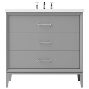 Vander 42″ Alexandra Three-Drawer Single Bath Vanity In Platinum Gray