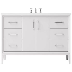 Vander 60″ Alexandra Single Extra Wide Bath Vanity In Strong White