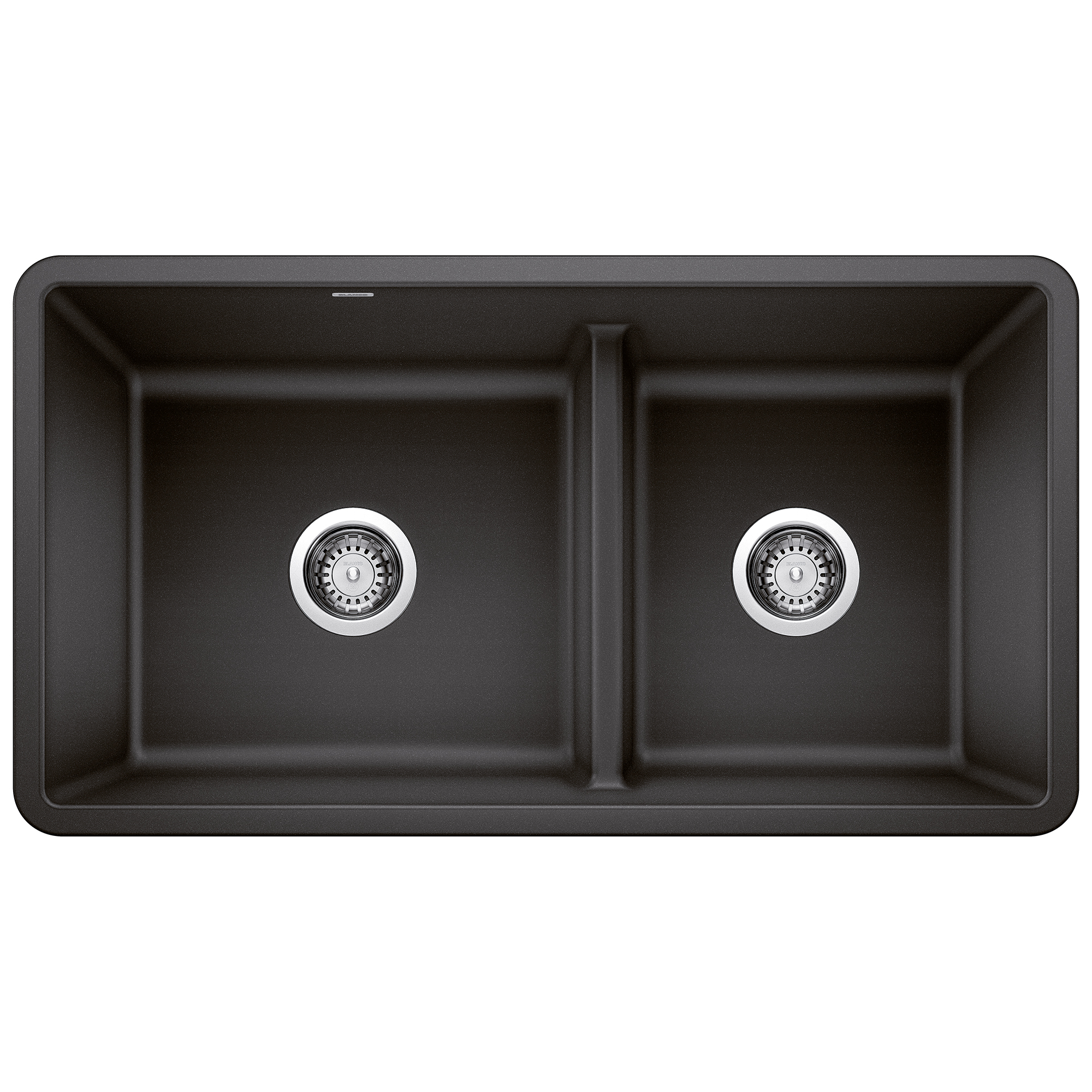 Blanco Precis SILGRANIT 33" 60/40 Reversible Double Bowl Undermount Kitchen Sink with Low Divide - Anthracite