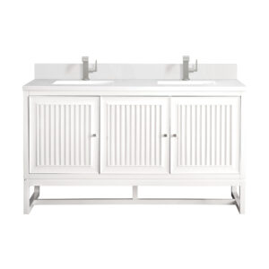 Athens 60" Double Vanity, Glossy White