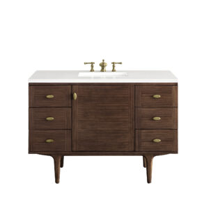 Amberly 48″ Single Vanity, Mid-Century Walnut