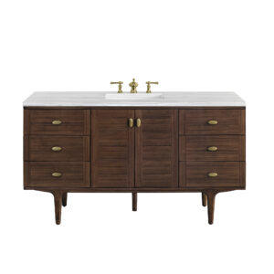 Amberly 60" Single Vanity, Mid-Century Walnut