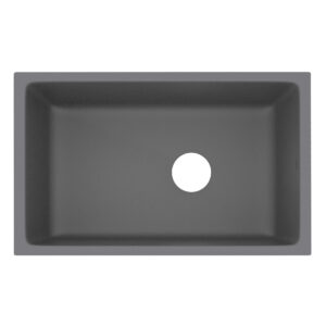 ROHL Allia™ 32″ Fireclay Single Bowl Undermount Kitchen Sink In Satin Grey