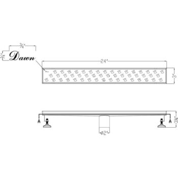 Dawn® Memuru River Series - Linear Shower Drain 24"L In Polished satin - Image 2