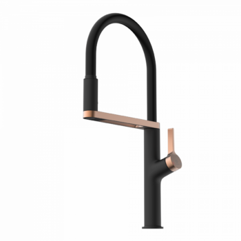 Wasserwerk Atik Semi-Pro Pull-Down Faucet Matte Black/Rosé Gold