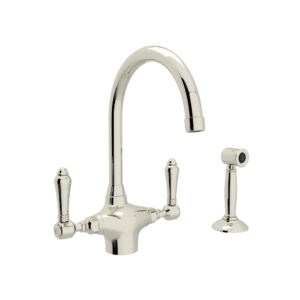 ROHL San Julio® Two Handle Kitchen Faucet With Side Spray In Polished Nickel