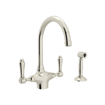 ROHL San Julio® Two Handle Kitchen Faucet With Side Spray In Polished Nickel