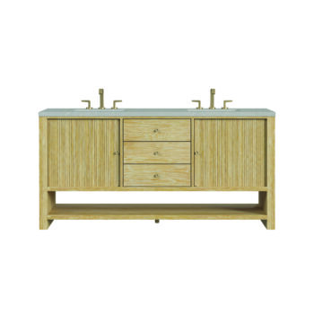 Marigot Single 72" Double Vanity, Sunwashed Oak w/ 3 CM Eternal Serena Quartz Top