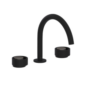 ROHL Eclissi™ Widespread Lavatory Faucet With C-Spout In Matte Black/Satin Nickel