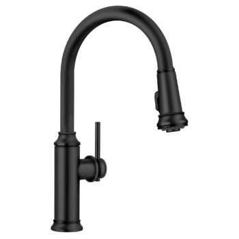 Blanco Empressa High Arc Pull-Down Dual-Spray Kitchen Faucet 1.5 GPM - Matte Black
