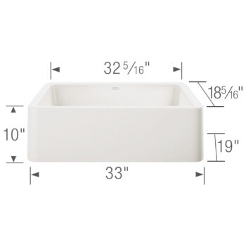 Blanco Ikon SILGRANIT 33" Single Bowl Apron-Front Farmhouse Sink - White - Image 10