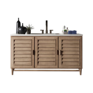 Portland 60" Single Vanity Whitewashed Walnut