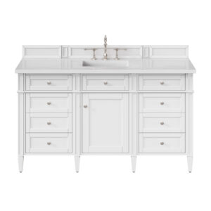 Brittany 60″ Single Vanity, Bright White
