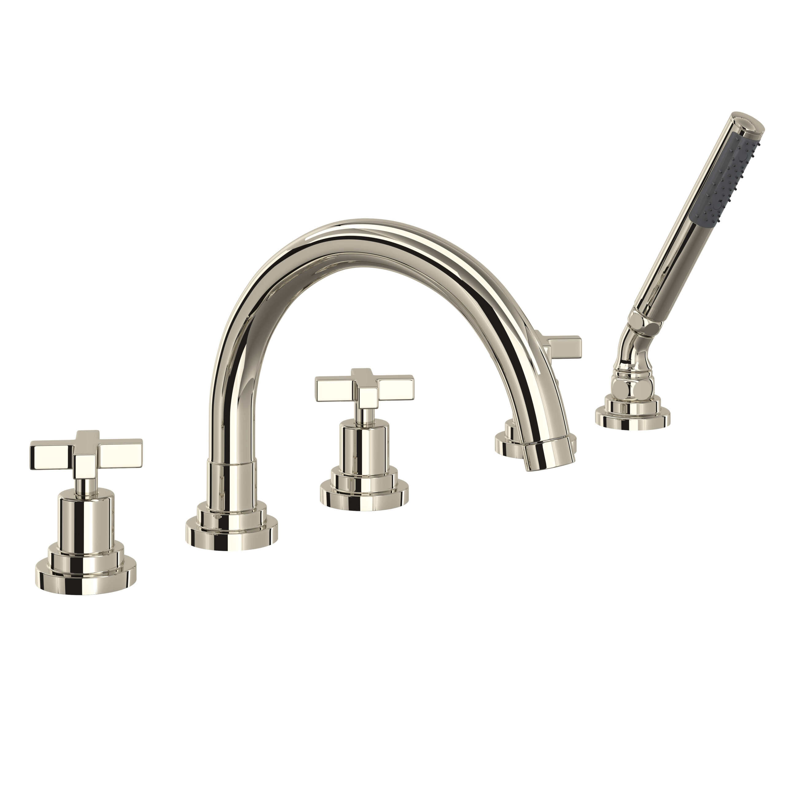 ROHL Lombardia® 5-Hole Deck Mount Tub Filler With C-Spout In Polished Nickel