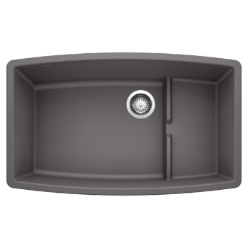 Blanco Performa Cascade SILGRANIT 32" Single Bowl Undermount Kitchen Sink with Colander - Cinder