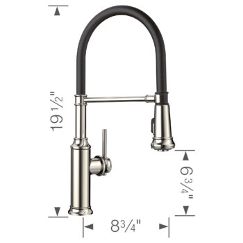 Blanco Empressa Semi-Pro Pull-Down Dual-Spray Kitchen Faucet 1.5 GPM - Polished Nickel - Image 3