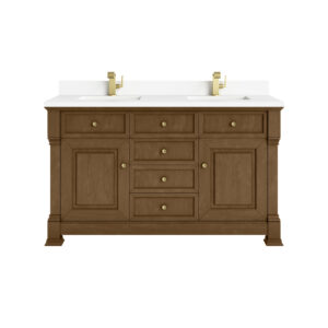 Brookfield 60" Double Vanity, Honey Oak