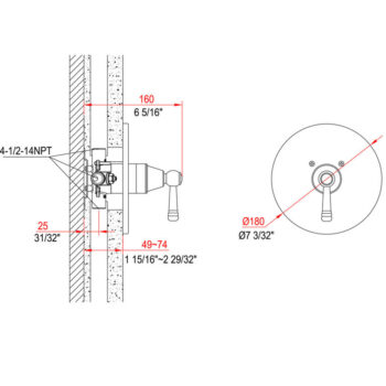 Dawn® Pressure Balancing Valve Trim, Chrome - Image 2