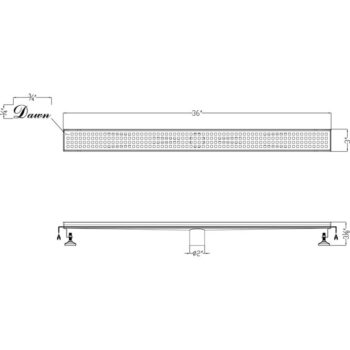 Dawn® Brisbane River Series - Linear Shower Drain 36"L In Polished satin - Image 2